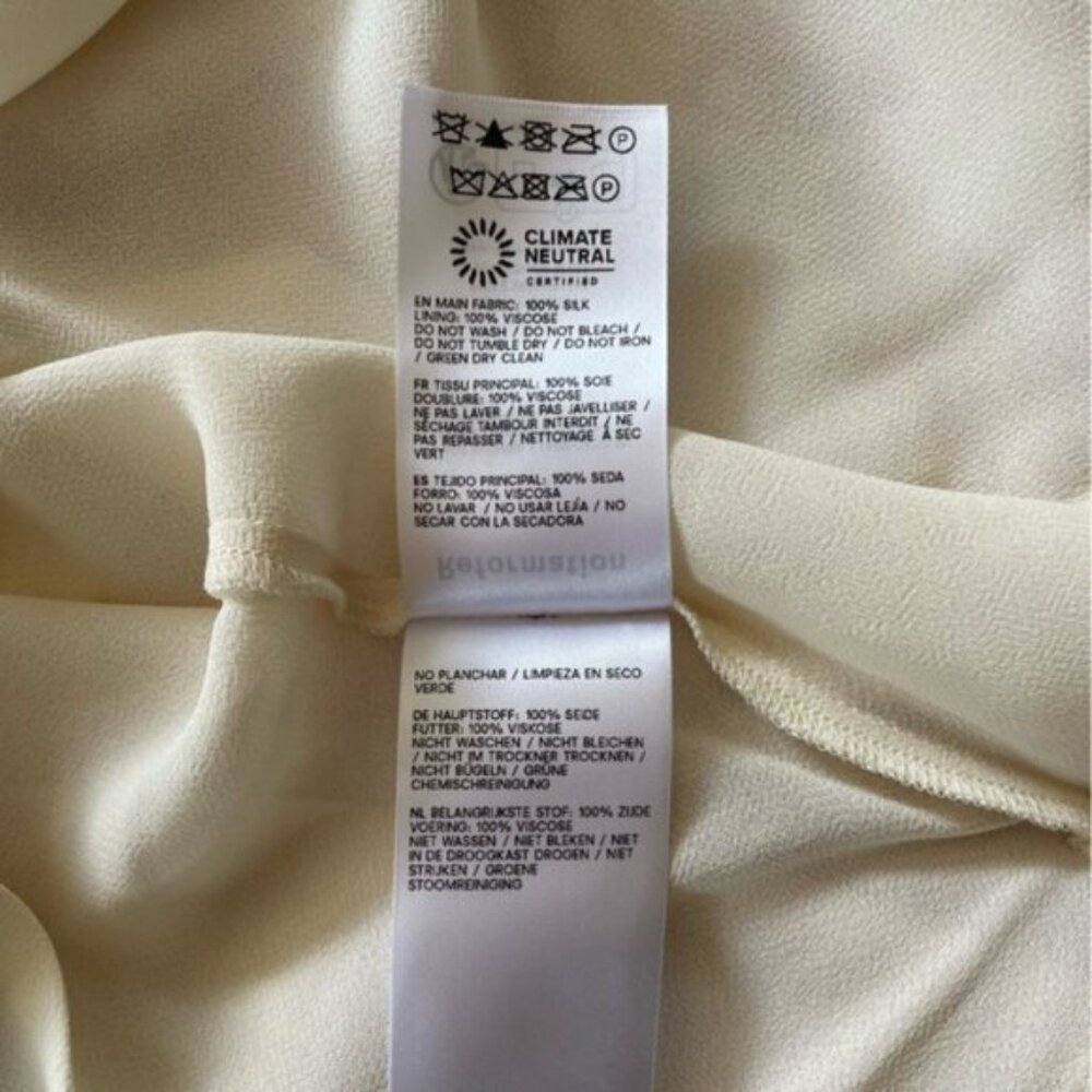 NEW Reformation Anaiis Long Silk Dress Cameo Rose Pink Cream Floral | size 4 - Picture 10 of 12